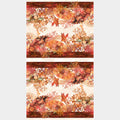 Oriental Gardens - Fan Border Stripe Red Digitally Printed Yardage