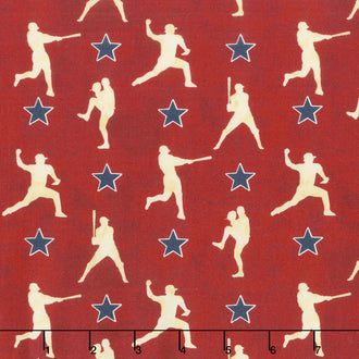 7th Inning Stretch - Player Silhouettes Red Yardage