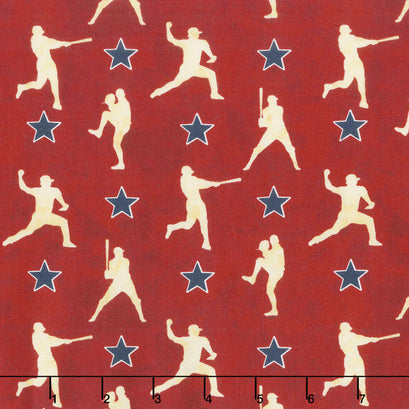 7th Inning Stretch - Player Silhouettes Red Yardage