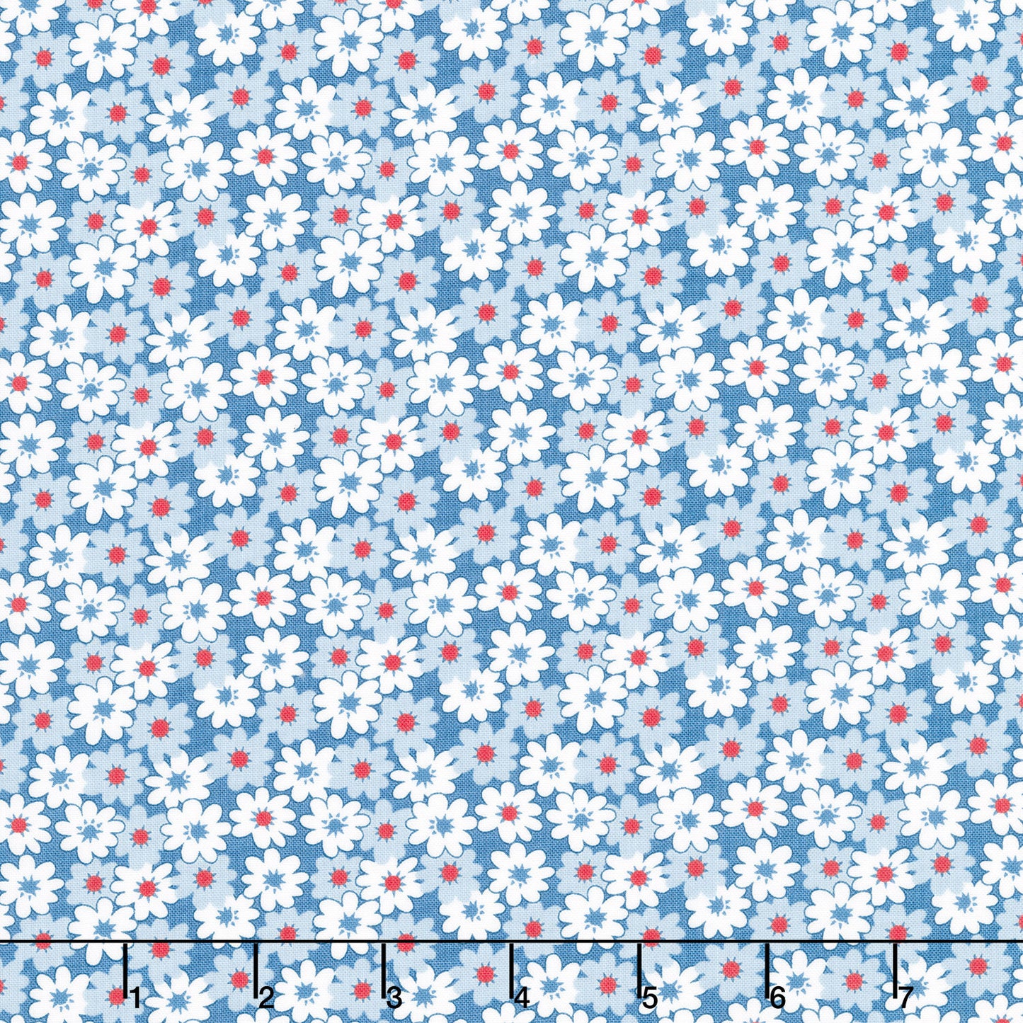 30's Playtime (Moda) - Friendly Florals Bluebell Yardage Primary Image