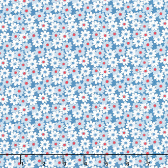 30's Playtime - Friendly Florals Bluebell Yardage