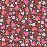 I Heart You - Tossed Hearts Black Yardage