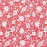 Garden Redwork - Large Redwork Floral Red Yardage Primary Image