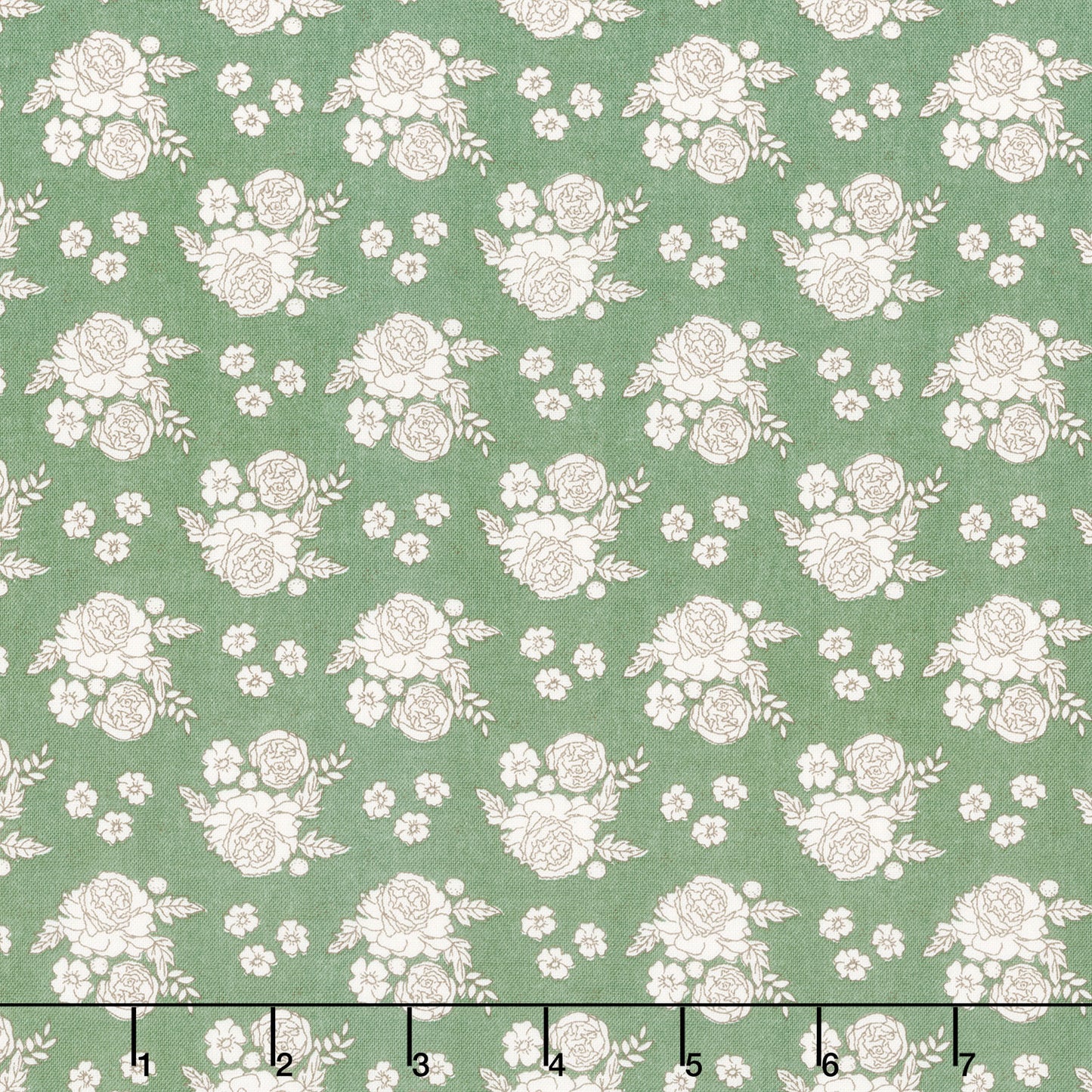 Bloomberry - Petite Flowers Green Yardage Primary Image