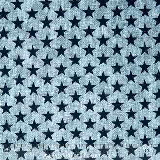 Oh My Stars - Medium Stars Light Blue/Navy Yardage