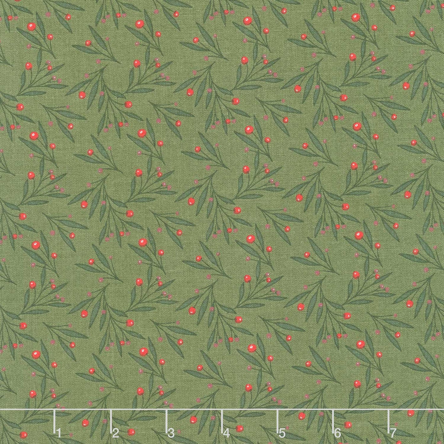 Christmas is in Town - Mistletoe Olive Yardage Primary Image