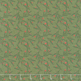 Christmas is in Town - Mistletoe Olive Yardage Primary Image