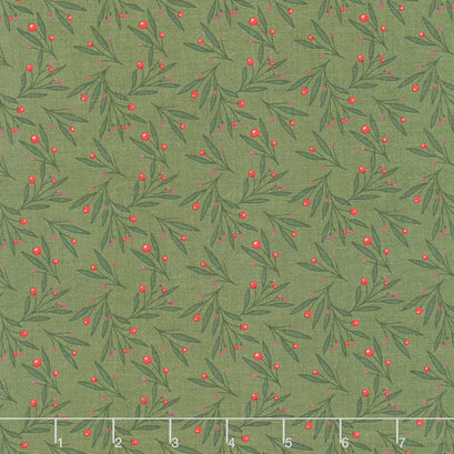 Christmas is in Town - Mistletoe Olive Yardage