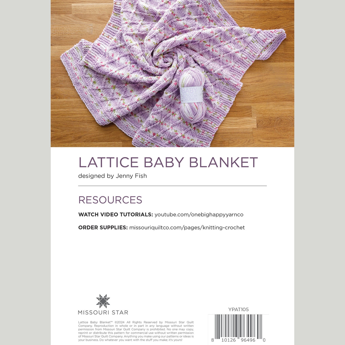 Lattice Baby Blanket Printed Knitting Patterns Alternative View #1