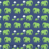 Safari Party - Safari Elephants Blue Yardage