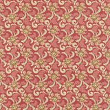 Garnets and Gingham - Stylized Patterned Floral Garnet Yardage Primary Image