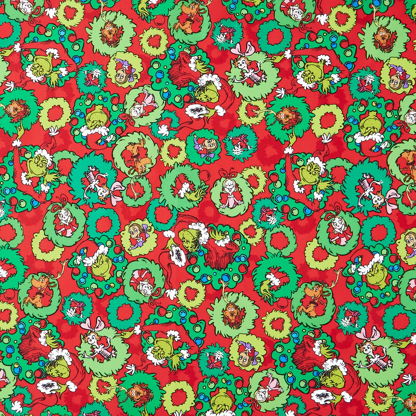 How the Grinch Stole Christmas - Wreaths Holiday Yardage Primary Image