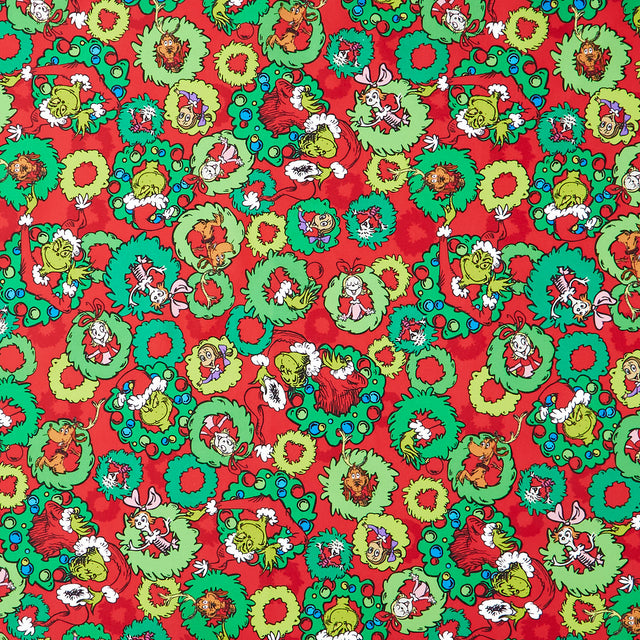 How the Grinch Stole Christmas - Wreaths Holiday Yardage Primary Image