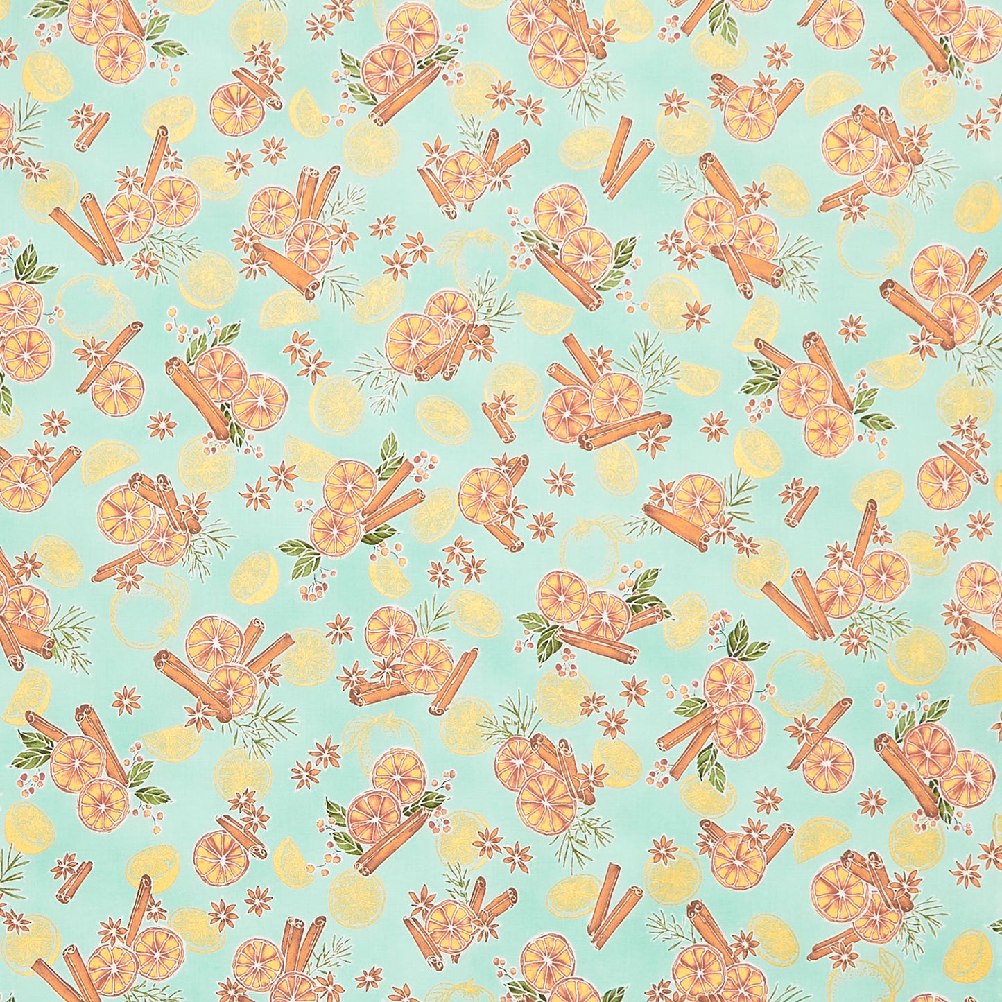 Sweet Pumpkin Spice - Oranges Sage Yardage Primary Image