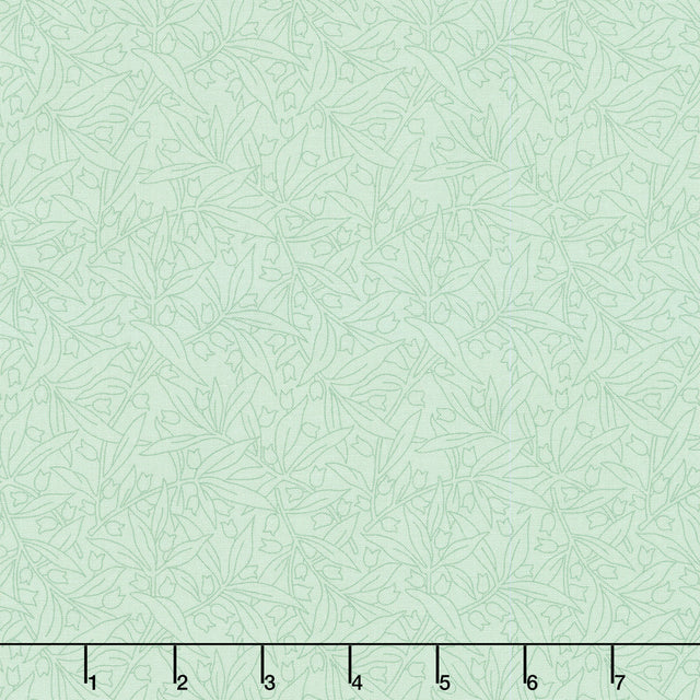 Willoughby - Floral Outline Green Yardage Primary Image