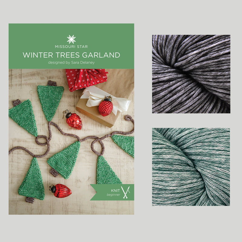 Winter Trees Knit Garland Kit - Dark Green Primary Image