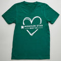 I Heart Missouri Star Heather Green V-neck T-shirt - XL