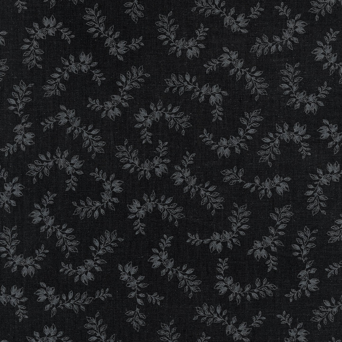 Blackout (Robert Kaufman) - Leaves Black Yardage Primary Image