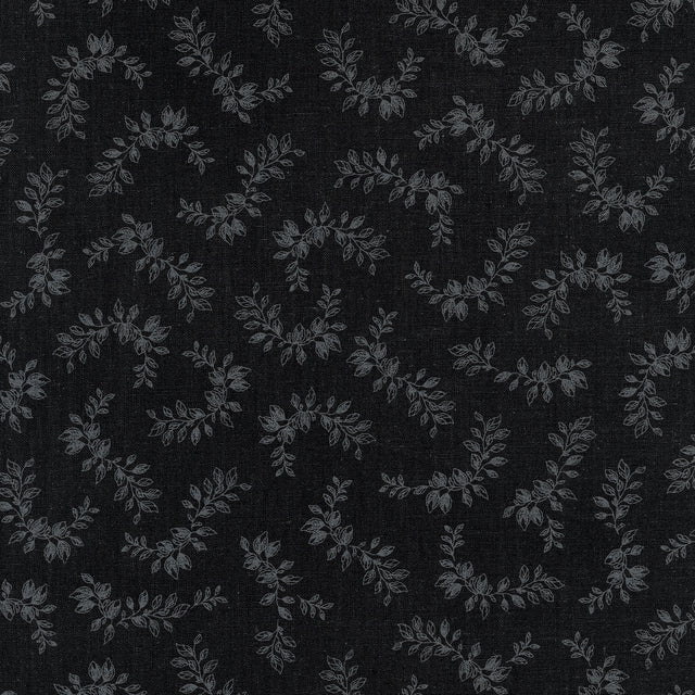 Blackout (Robert Kaufman) - Leaves Black Yardage Primary Image