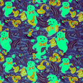 Boo Whoo - Ghost and Bats Multi Glow Yardage