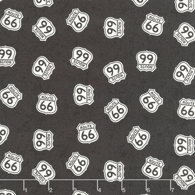 Route 66 (Riley Blake) - Signs Black Yardage Primary Image