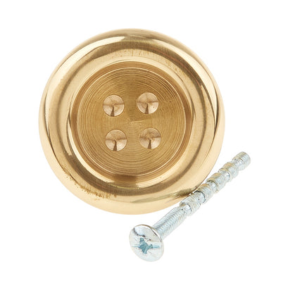 Button Cabinet Knob - Polished Brass