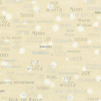 Winter's Grandeur 6 - Champagne Words Champagne Metallic Yardage