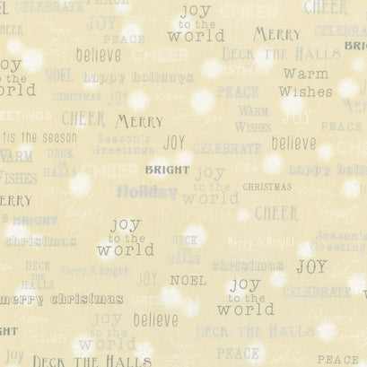 Winter's Grandeur 6 - Champagne Words Champagne Metallic Yardage