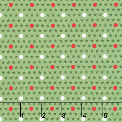 Starberry - Polka Star Green Yardage