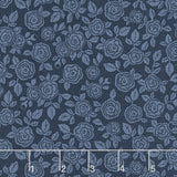 Hedge Rose - Floral Navy Yardage