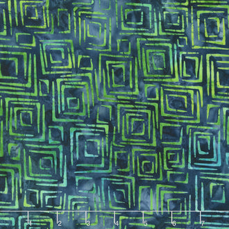 Artisan Batiks - Retro Metro Squares Green Yardage