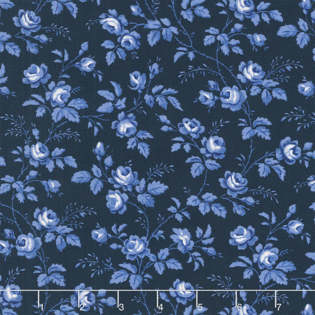 Jasper Blue - Rose Hedge Indigo Yardage