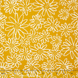 Blueberry Park - Bright Grellow Daisy Sketch Yardage