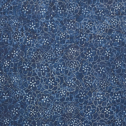 Kasuri - Navy Flowers Yardage