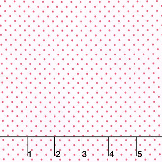 Swiss Dot - Swiss Dot Hot Pink on White Yardage