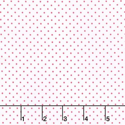 Swiss Dot - Swiss Dot Hot Pink on White Yardage