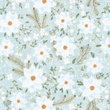 Winter Dreams - Winter Flower Mint Metallic Yardage Primary Image