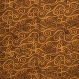 Wilmington Essentials - Coffee Cafe Swirly Scroll Dark Brown Yardage