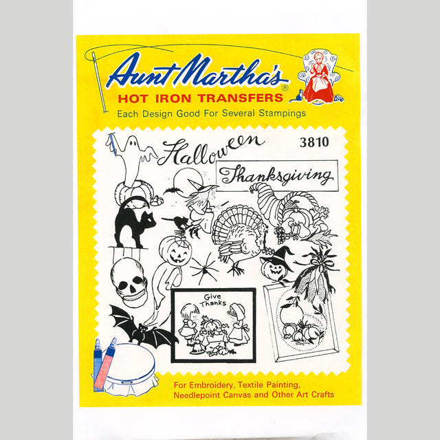 Aunt Martha's Halloween & Thanksgiving Iron-On Embroidery Pattern Primary Image