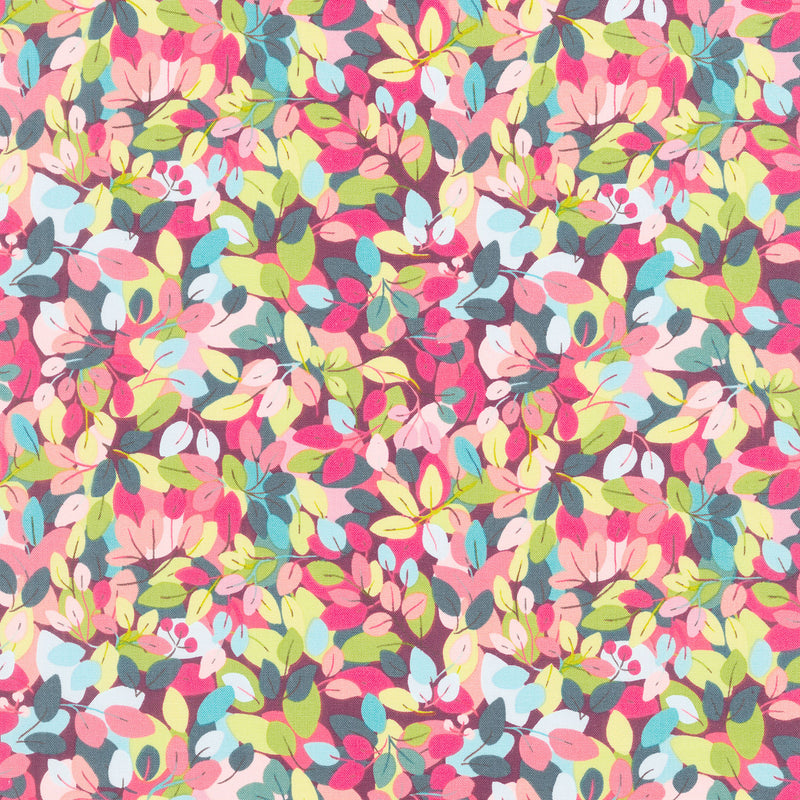 Fragrant Fields - Leaves Maroon Yardage Primary Image