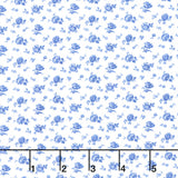 Jasper Blue - Calico Ivory Yardage