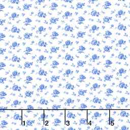 Jasper Blue - Calico Ivory Yardage