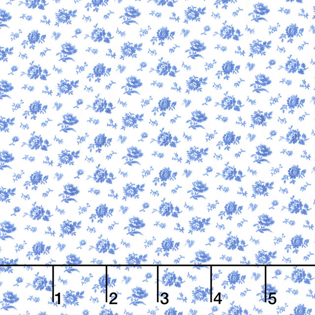 Jasper Blue - Calico Ivory Yardage