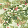 Winter In The Pines - Pine Forest Light Leaf Metallic Yardage