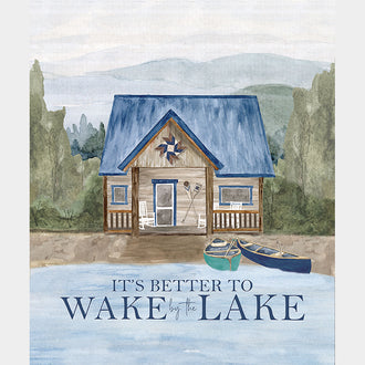 Wake at the Lake - Lake Fishing Cabin Sky Panel