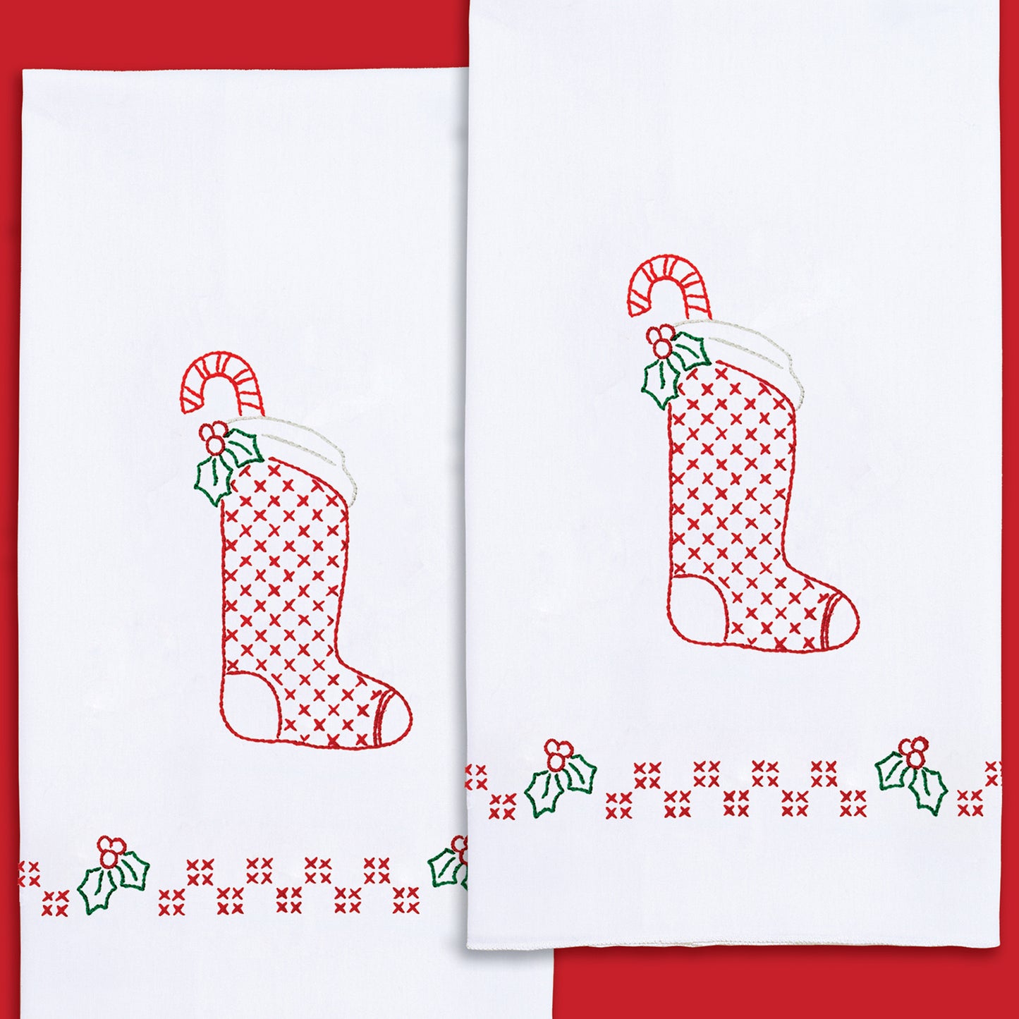 Stocking Embroidery Hand Towel Set Primary Image