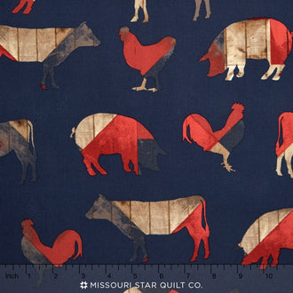 4th on the Farm - Farms Animals Americana Yardage