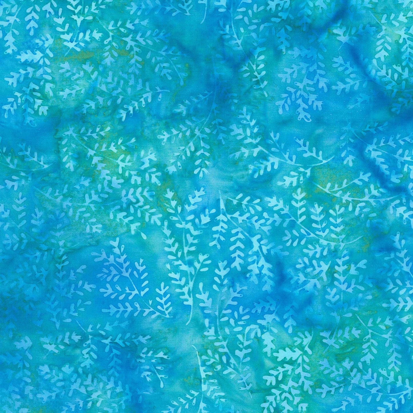 Floral Fun Batiks - Sprig Thyme Teal Yardage