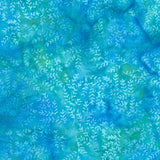 Floral Fun Batiks - Sprig Thyme Teal Yardage