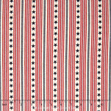 Oh My Stars - Ticking Stripe Red Yardage